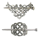 Tinsow 2 Pcs Silver Celtic Hair Slide Hairpins Hair Accessories Hair Clips, Creative Hair Barrette Minimalist Hair Claw Hair Pin Hair Accessories for Women (Style C H) Tinsow