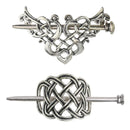 Tinsow 2 Pcs Silver Celtic Hair Slide Hairpins Hair Accessories Hair Clips, Creative Hair Barrette Minimalist Hair Claw Hair Pin Hair Accessories for Women (Style C H) Tinsow