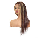 13x4 Blonde Lace Front Wigs Human Hair Pre Plucked Bleached Knots for Black Women Glueless Remy Brazilian HD Transparent Ombre Highlight Straight Lace Front Human Hair Wigs 150% Density(20 Inch, 4/27) TEMAN