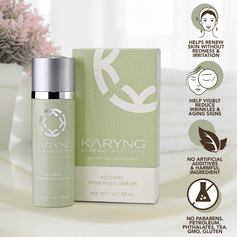KARYNG Retinol Renewing Serum- Help Reduce Lines, Wrinkes, & Pore Size Without The Redness - Antioxidant and Anti-Inflammatory, 1.0oz/ 30ml KARYNG BY DR. KARYN GROSSMAN