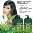 Tea Tree Mint Shampoo and Conditioner - This set contains Pure Tea Tree Oil & Peppermint Oil - Fights Hair Loss, Promotes Hair Growth, Fights Dandruff, Lice and Itchy Scalp - for Men and Women Sulfate Free - 16 fl oz x 2 First Botany