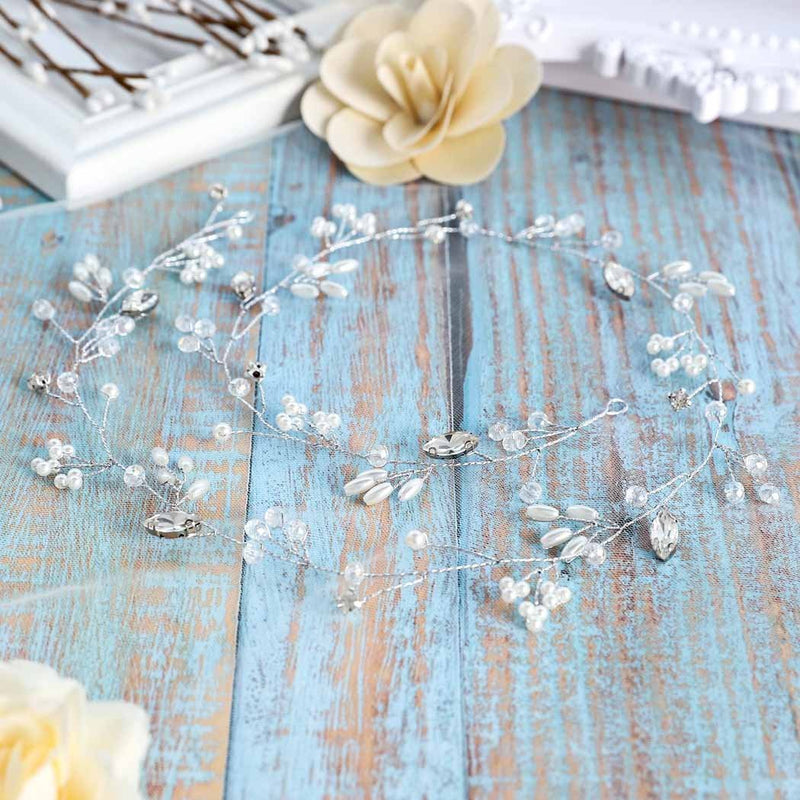 Aukmla Wedding Headbands Headpiece Wedding Hair Accessories for the Bride and Bridesmaid Aukmla
