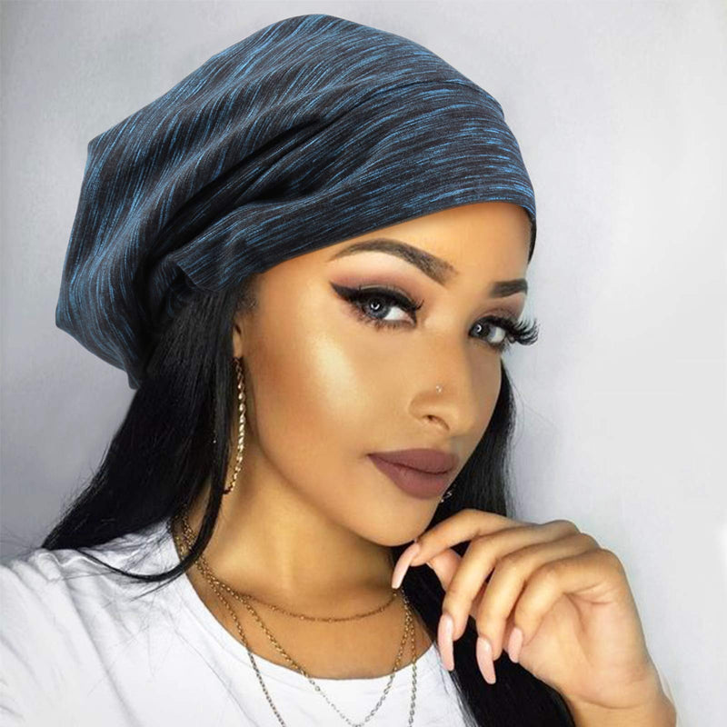 Sent Hair Silky Satin Lined Bonnet for Women Hair Cover Bonnet Sleep Cap Adjustable Slouchy Beanie Hat for Long Curly Hair,Braids,Dreadlocks(Blue) sent hair Store