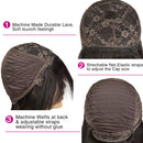 Loose Deep Human Hair Wigs with Bangs Brazilian Virgin Loose Deep Human Hair Wigs None Lace Front Wigs Human Hair 130% Density Glueless Machine Made Bob Wigs for Black Women Natural Color 22 Inch Beafay Hair