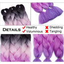 Jumbo Braiding Hair Ombre 24 inch Jumbo Braid Hair Extensions Rainbow Jumbo Box Braids Crochet Hair for Women Kids DIY High Temperature Synthetic Fiber 4 Tones Black+Pink+Rose Red+Purple 6 Bundles Benehair