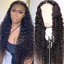 VRBest Hair Deep Wave Human Hair Lace Front Wigs 13x4 Brazilian Virgin Human Hair Wigs Pre-Plucked 150% Density 100% Unprocessed Deep Curly Wig Natural Color for Black Women(20 Inch) VRBest Store