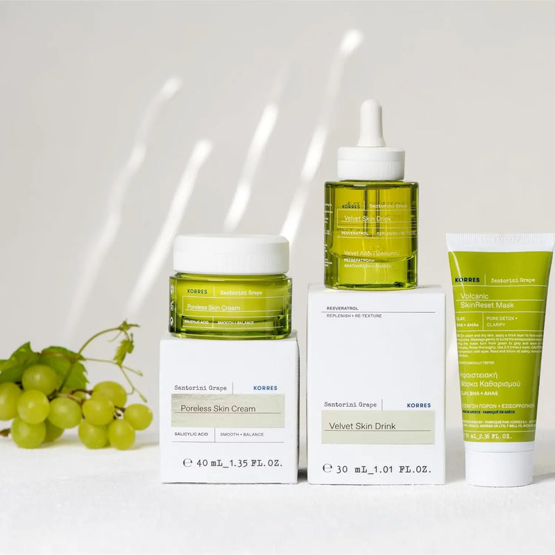 KORRES Santorini Grape Skin Refining Mask with Volcanic Sand, Pore Refining, with Activated Carbon Capsules & Salicylic Acid BHA, Vegan, 70 ml Infinity Warehouse