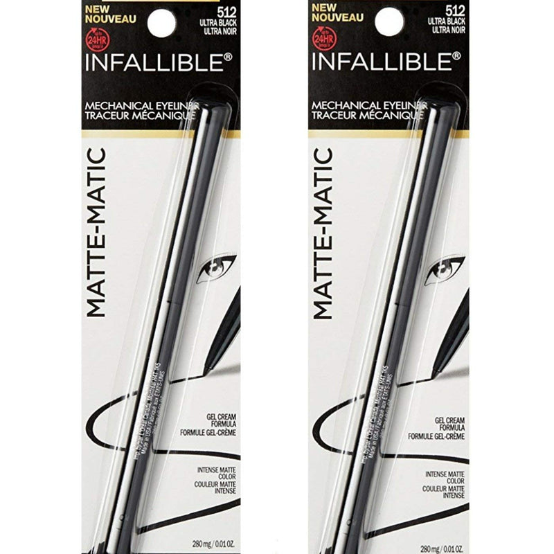 L'Oreal Paris Infallible Matte-Matic Mechanical Eyeliner, 512 Ultra Black (Pack of 2) L'Oreal Paris