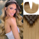 Lacerhair 140g Human Hair Clip in Hair Extensions Natural Hair Balayage Rooted