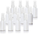 1 oz / 30 ml White Graduated Plastic HDPE Boston Round Bottles with White Treatment Pump (12) JUVITUS