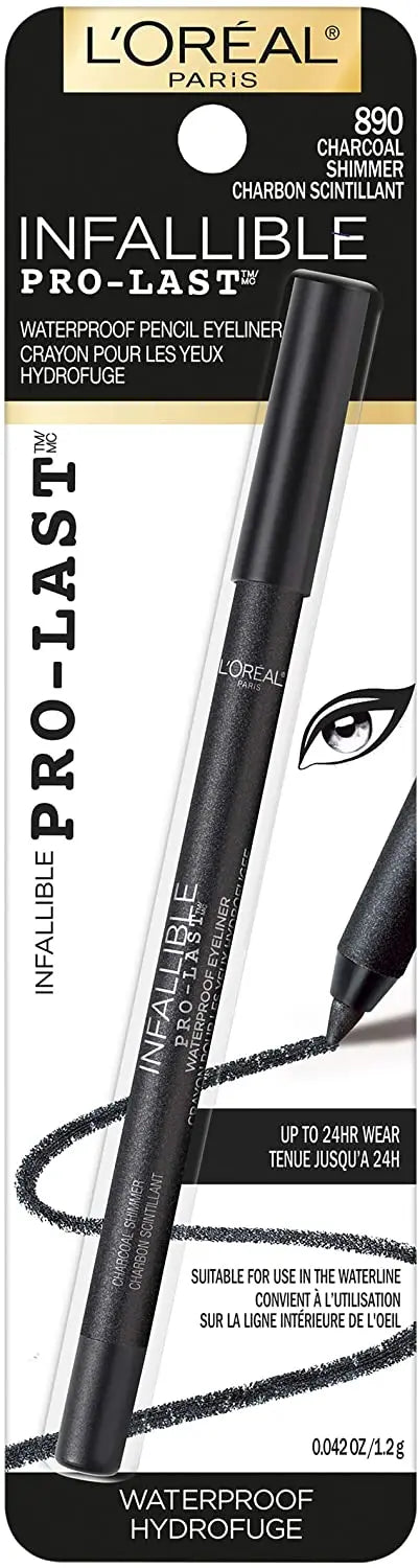 L'Oreal Paris Makeup Infallible Pro-last Pencil Eyeliner, Waterproof & Smudge-resistant, Glides On Easily To Create Any Look, Black shimmer, 0.042 Ounce L'Oreal Paris