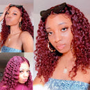 Burgundy Colored Wigs Human Hair Wigs 13x4 Ear To Ear Deep Wave Lace Front Human Hair Wigs For Black Women Brazilian Virgin Hair Glueless Pre Plucked With Baby Hair Near Invisible Lace 10 Inch Jasperel