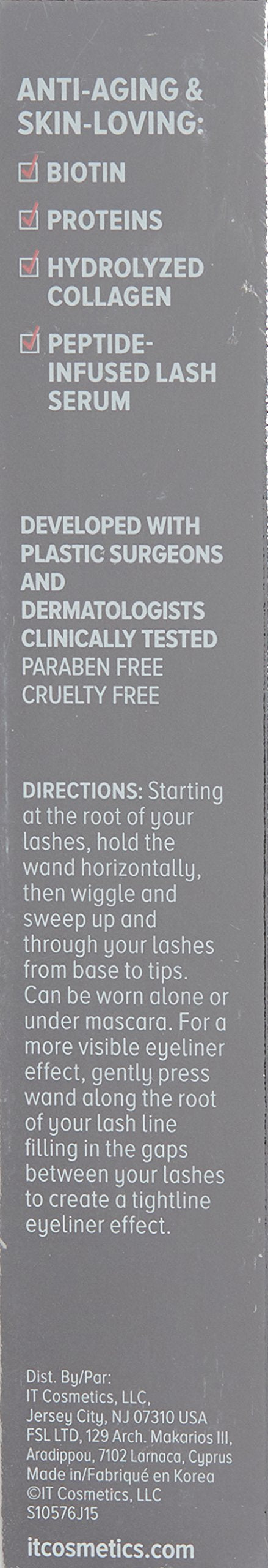 IT Cosmetics Tightline, Black - 3-in-1 Lash Primer, Eyeliner & Mascara - Lengthens & Conditions Lashes - Ultra-Skinny Wand - Infused with Collagen, Biotin, Peptides & Antioxidants - 0.12 fl oz It Cosmetics