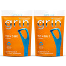 GRIN Tongue Cleaner, 32 Count, Disposable Tongue Cleaner, Hygienic Scraper, Recycled Plastic, Clean Tongue, Promote Fresh Breath, Includes Safe Fold- Back Tooth Pick (Pack of 3) Infinity Warehouse