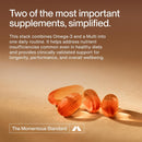 Momentous Omega-3 + Multi Stack - Daily 1600mg Fish Oil Supplement & Complete Essential Vitamin & Mineral Complex to Support Joint Health, EPA & DHA - NSF Certified, Gluten & GMO-Free (30 Servings) Infinity Warehouse