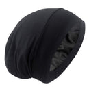 Satin Lined Hair Cover Sleep Cap - Adjustable Stay on No Fading Slouchy Skull Night Sleeping Beanie for Frizzy Natural Curly Hair Protection - Solid Black GB Selected
