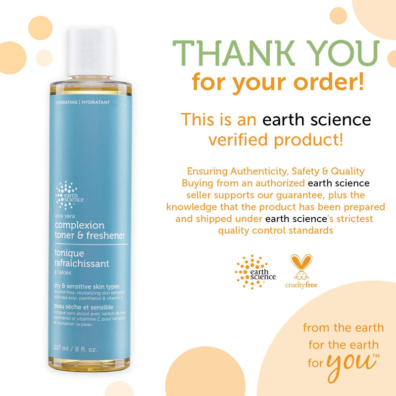 EARTH SCIENCE - Aloe Vera Complexion Toner & Freshener, 2 Pack (8 fl. oz.) Earth Science
