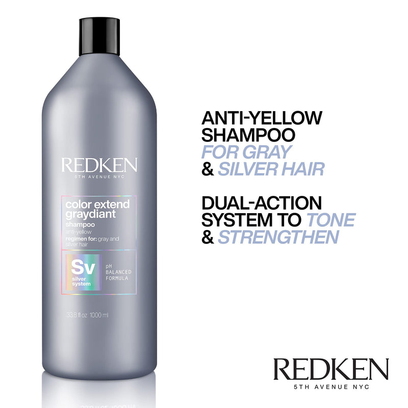 Redken Color Extend Graydiant Purple Shampoo | Hair Toner For Gray & Silver Hair | Tones & Strengthens Hair REDKEN