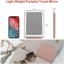 Rechargeable Makeup Vanity Mirror with 72 Led Lights, Lighted Travel Portable Light up Beauty Mirror, 3 Color Lighting, Dimmable Touch Screen, Tabletop Desk LED Foldable Cosmetic Mirror with Lights FUNTOUCH