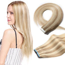S-noilite Tape in Human Hair Extensions Balayage Tape in Real Human Hair for Women Glue in Seamless Skin Weft Invisible Double Sided Tape Straight 40Pcs 100g 24 Inch (