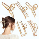 4.7 Inch Large Gold Metal Hair Clips,5PCS Big Hair Claw Clips Strong Jaw Clip Non-Slip Hair Barrettes Clamp for Thick Hair Cute Hair Accessories,Half Bun Hair Clip for Women Girls YUESUO