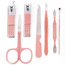 Manicure Set Nail Clippers Pedicure Kit -7 Pcs Stainless Steel Manicure Kit, Professional Grooming Kits, Nail Care Tools with Luxurious Travel Case, Gifts for Women Men (Rose Gold) Jwxstore