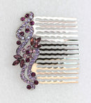 Faship Gorgeous Purple Rhinestone Crystal Floral Hair Comb Faship