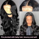 UNice Hair Body Wave Lace Front Human Hair Wigs, Unprocessed Brazilian Virgin Human Hair 13X4 Lace Frontal Wig Pre Plucked with Baby Hair 150% Density (26 inch) UNICE Store