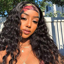 UNice Hair Headband Scarf Human Hair Wig Water Wave Human Hair Glueless Wig No plucking wigs for women Brazilian Virgin Hair Non Lace Front Wig 150% Density 14inch UNICE Store