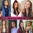 Ombre Box Braids Crochet Hair 24 Inch Medium box braid 3X Box Braid Pre-Looped Crotchet Box Braids Kanekalon Synthetic Hair Extension (24 Inch ,Black-Brown-Beige) Themis Collection