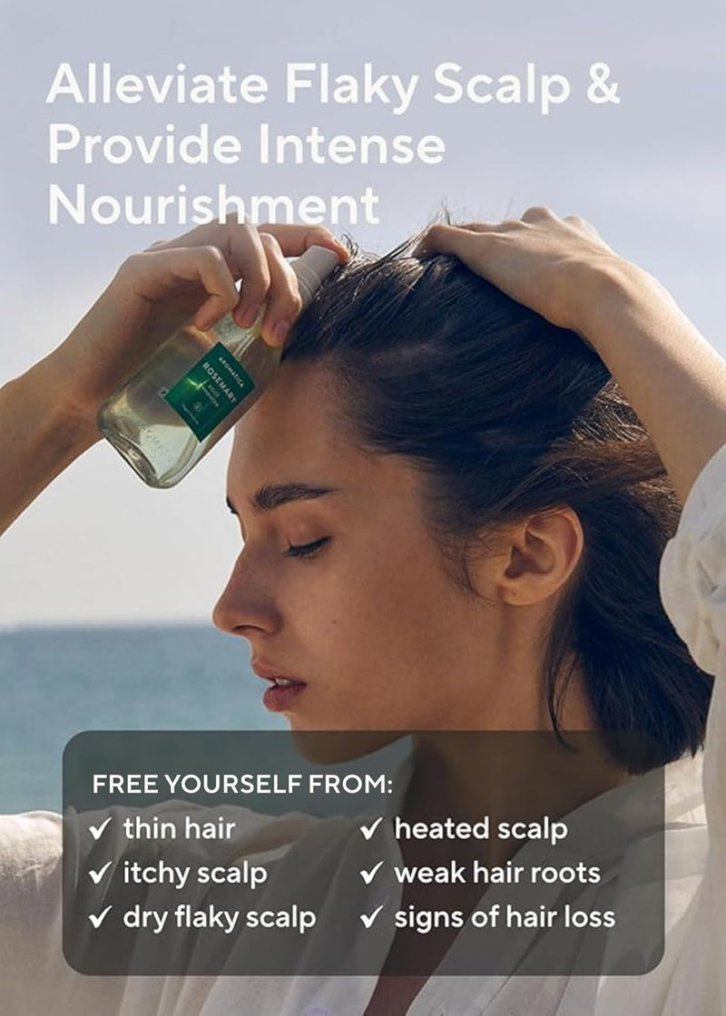 AROMATICA Root Enhancer Rosemary water spray for hair growth – Korean Hair Care Oil for Scalp Detox – Flaky & Itchy & Dry Scalp Treatment – Free from Sulfate, Silicone, and Paraben (3.38oz) Infinity Warehouse