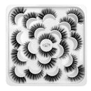 DYSILK 10 Pairs 6D Mink Eyelashes Faux Fluffy Wispy Natural False Eyelashes Long Luxurious Handmade Fake Eyelashes Pack Thick Dramatic Reusable Eyelashes Makeup Lashes Cross No Glue |02-14.5mm DYSILK