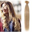 100 Strands Pre Bonded Remy Human Hair U Tip Hair Extensions Nail Tip Italian Keratin Fushion Hairpiece Long Straight Silky For Women