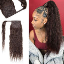 100% Human Hair Ponytail Extensions 18 Inches Wrap Around Human Hair Ponytail With Comb Clip in One Piece Pony Tail Hairpiece Long Corn Wave Curly For Black Women