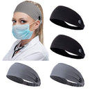 Headband with Buttons for Face Mask Holder Ear Protection Hair Covers for Nurses Doctors Elastic Headbands Sets Non Slip Ear Savers for Masks (D-2black 2gray) Zoldag