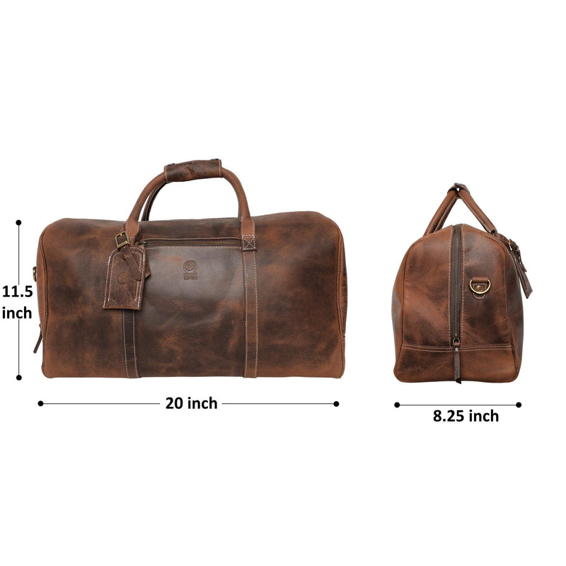 Leather Duffel Bag & Toiletry Bag Combo - The Best Masculine Travel Gift For Men Rustic Town Store