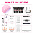 Modelones Poly Nail Gel Kit - 6 Colors with 48W Nail Lamp Slip Solution Rhinestone Glitter All In One Kit for Nail Manicure Beginner Starter Kit DIY at Home Beauty Gift modelones