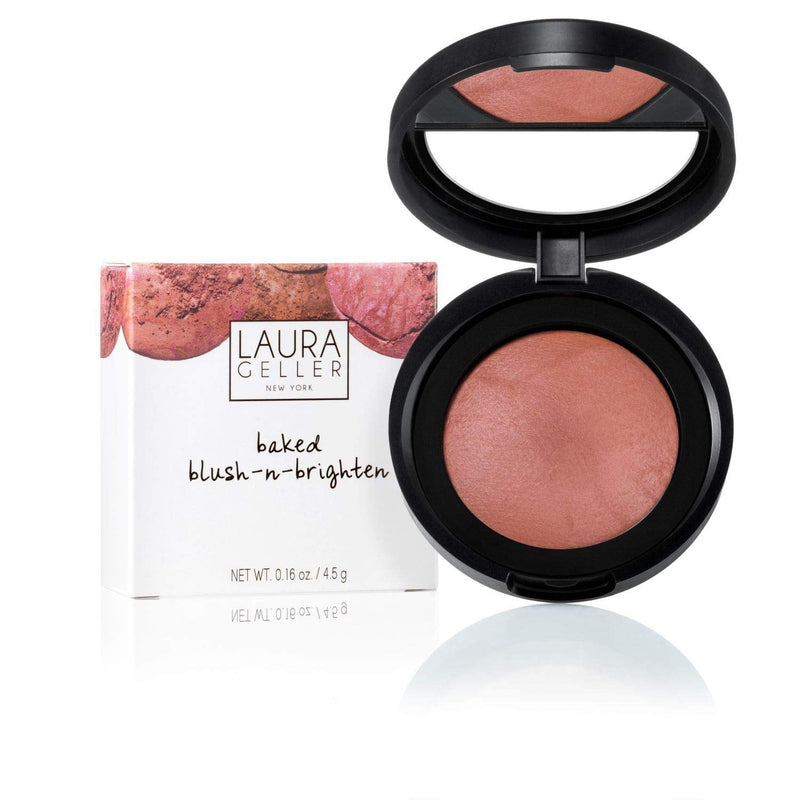 LAURA GELLER NEW YORK Baked Blush-n-Brighten Marbleized Blush - Pink Grapefruit Creamy Lightweight Satin Finish LAURA GELLER NEW YORK