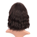 ENTRANCED STYLES Dark Brown Wigs for Women, Blonde Highlights Wig Natural Looking Short Wavy Bob Wig with bangs Medium Length Heat Resistant Synthetic Wig Daily Party Use 12” ENTRANCED STYLES