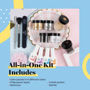 Beetles Dipping Powder Starter Kits 6 Colors Dip Nails Black Gold Glitter Dip Powder Nail Dip Set Dipping System for French,No LED Nail Lamp Needed Manicure Nail Art DIY Home Gifts for Women beetles Gel Polish Store