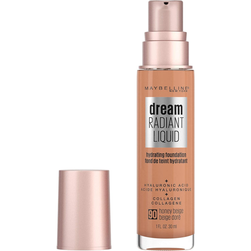 Maybelline Dream Radiant Liquid Medium Coverage Hydrating Makeup, Lightweight Liquid Foundation, Natural Beige, 1 Count Infinity Warehouse