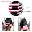 Newlemo 3 Barrel Curling Iron 25mm, 1-Inch Crimper Hair Iron Temperature Adjustable, Hair Crimper Ceramic Tourmaline Fast Heating Curling Wand with Heat Resistant Glove(Pink) Newlemo