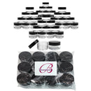 Beauticom 20 gram/20ml Empty Clear Small Round Travel Container Jar Pots with Lids for Make Up Powder, Eyeshadow Pigments, Lotion, Creams, Lip Balm, Lip Gloss, Samples (48 Pieces, Black) Beauticom