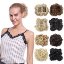 Messy Bun Hair Piece with Combs Clip in Bun Scrunchie Juva Bun Dish Fluffy Wavy Hair Updo Easy Stretch Big Chignon Short Ponytail Hairpiece for Women sandy Brown & Bleach Blonde Benehair