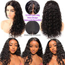 CYNOSURE Lace Front Wigs Human Hair Pre Plucked Hairline U Part Human Hair Wigs for Black Women 9A Brazilian Water Wave Wig 150% Density Natural Black Color(22 Inch, U Part Lace) CYNOSURE Store