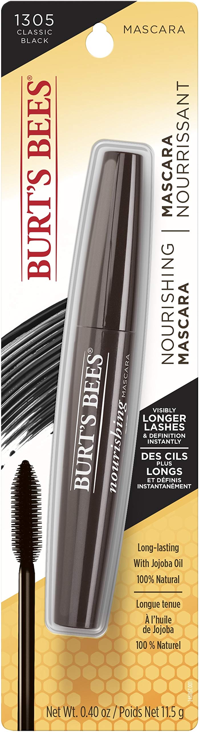 Burts Bees 100% Natural Nourishing Mascara, Classic Black - 0.4 Ounce (Pack of 2) Burt's Bees