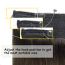 GOO GOO Human Hair Extensions 12 Inch 70g Halo Hair Extensions Balayage Dark Brown to Chestnut Brown Straight Remy Halo Hair Extensions Invisible Hairpiece Halo Hair Extensions GOO GOO