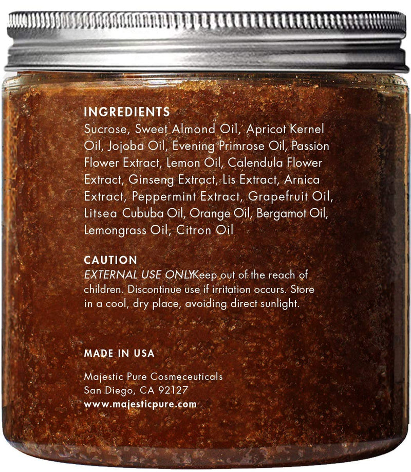 Majestic Pure Himalayan Body Scrub and Brown Sugar Scrub Bundle – Exfoliating Salt Scrub and Moisturizing Scrub Combo MAJESTIC PURE