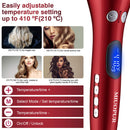 MIUOPUR Automatic Hair Curling Iron with Ceramic Ionic Barrel, Smart Anti-Stuck, Auto Rotating Hair Curling Wand with Temperature Display and Timer, Professional Hair Curler Styling Tool -Red. MIUOPUR