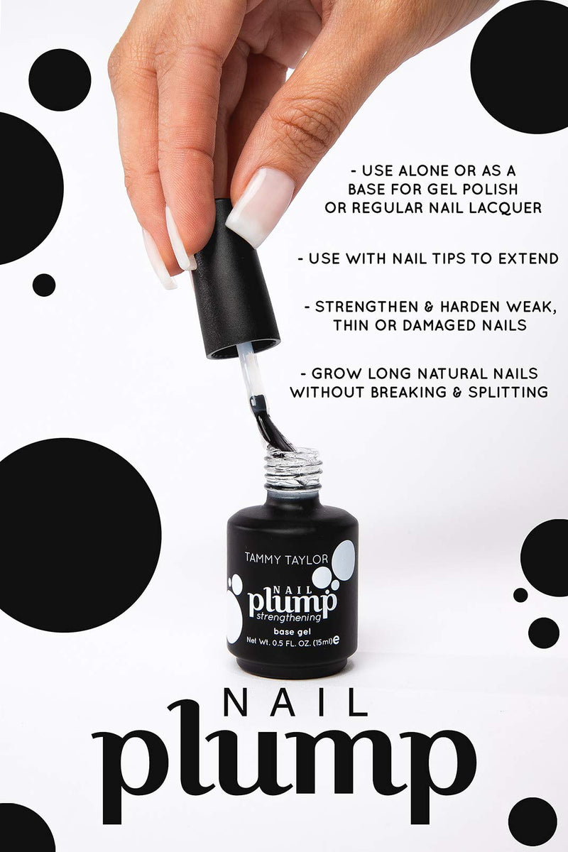 Tammy Taylor Nail Plump | Nail Growth Treatment for Strong, Healthy Natural Nails | Brush-On Nail Strengthener Base Coat Gel | Helps Prevent Nail Biting, Breakage and Brittle Nails Tammy Taylor